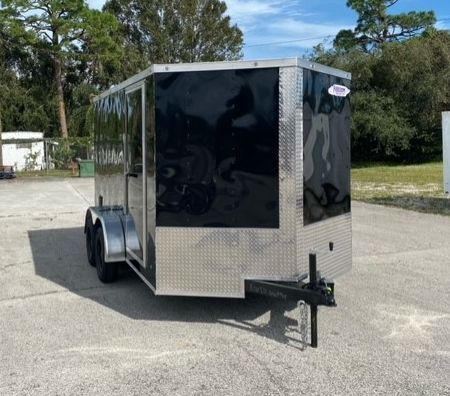 Freedom Trailers 7x12 TA Trailer - White, Double Doors, Side Door, Extra Height