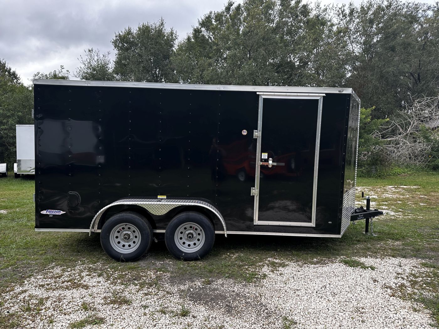 Freedom Trailers 7x14 TA Trailer - Black, Ramp, Side Door, Extra Height