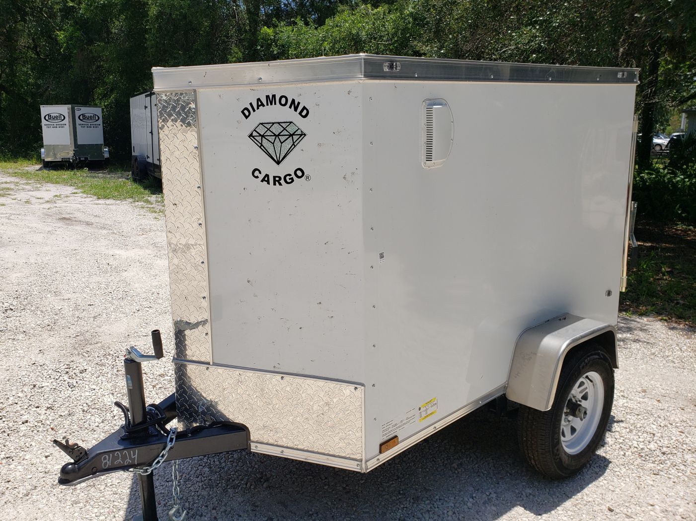 Diamond Cargo 4x6 SA Trailer - White, Rear Single Door - Image 2