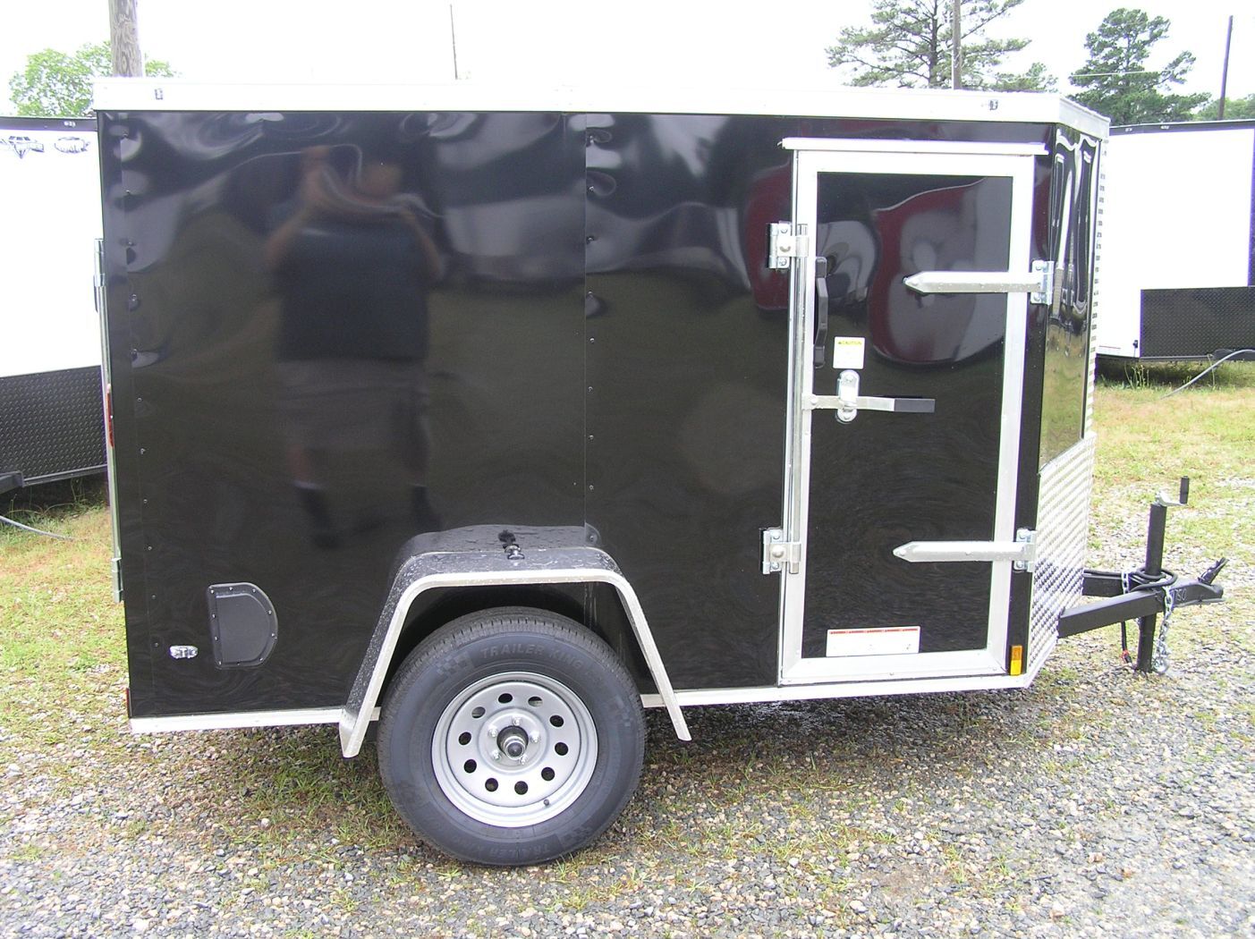 Diamond Cargo 5x8 SA Trailer - Black, Ramp, Side Door - Image 2