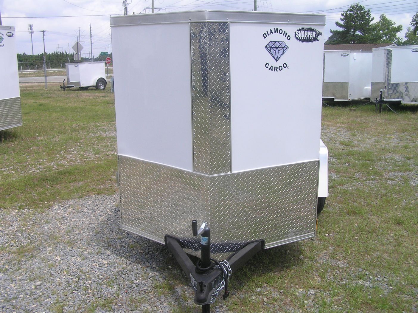 Diamond Cargo 5x8 SA Trailer - White, Rear Ramp, Side Door - Image 2