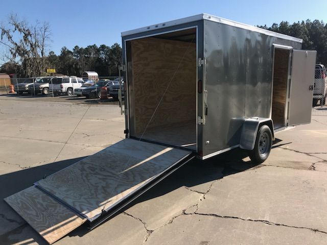 Diamond Cargo 6x12 SA Trailer - Charcoal Grey, Ramp, Side Door, Extra Height - Image 2