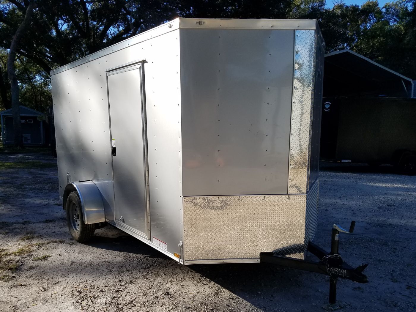 Diamond Cargo 6x12 SA Trailer - Silver Frost, Ramp, Side Door, Extra Height, Insulated