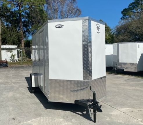 Diamond Cargo 6x12 SA Trailer - White, Ramp, Side Door, Extra Height