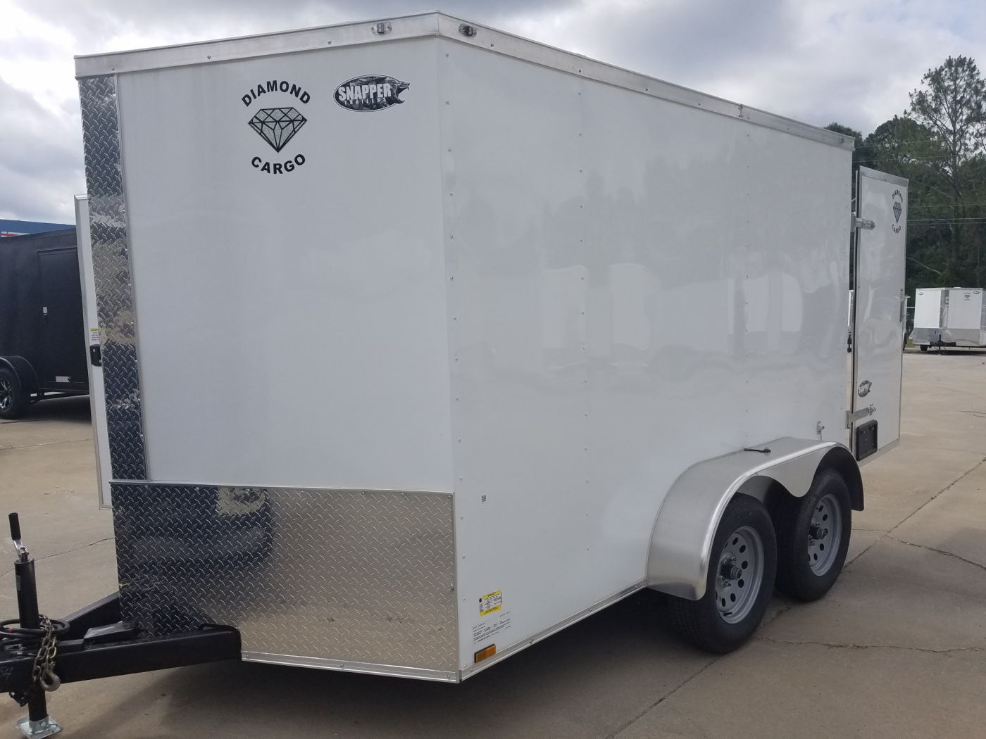 Diamond Cargo 7x10 TA Trailer - White, Bran Doors, Side Door, Extra Height - Image 2