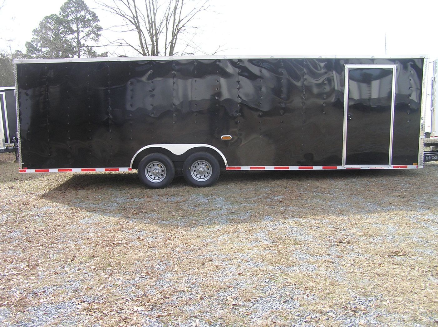 Quality Cargo 8.5x26 TA Trailer - Black, Ramp, Side Door, D-Rings, 5K Axles, Flat Front, Hidden Spare
