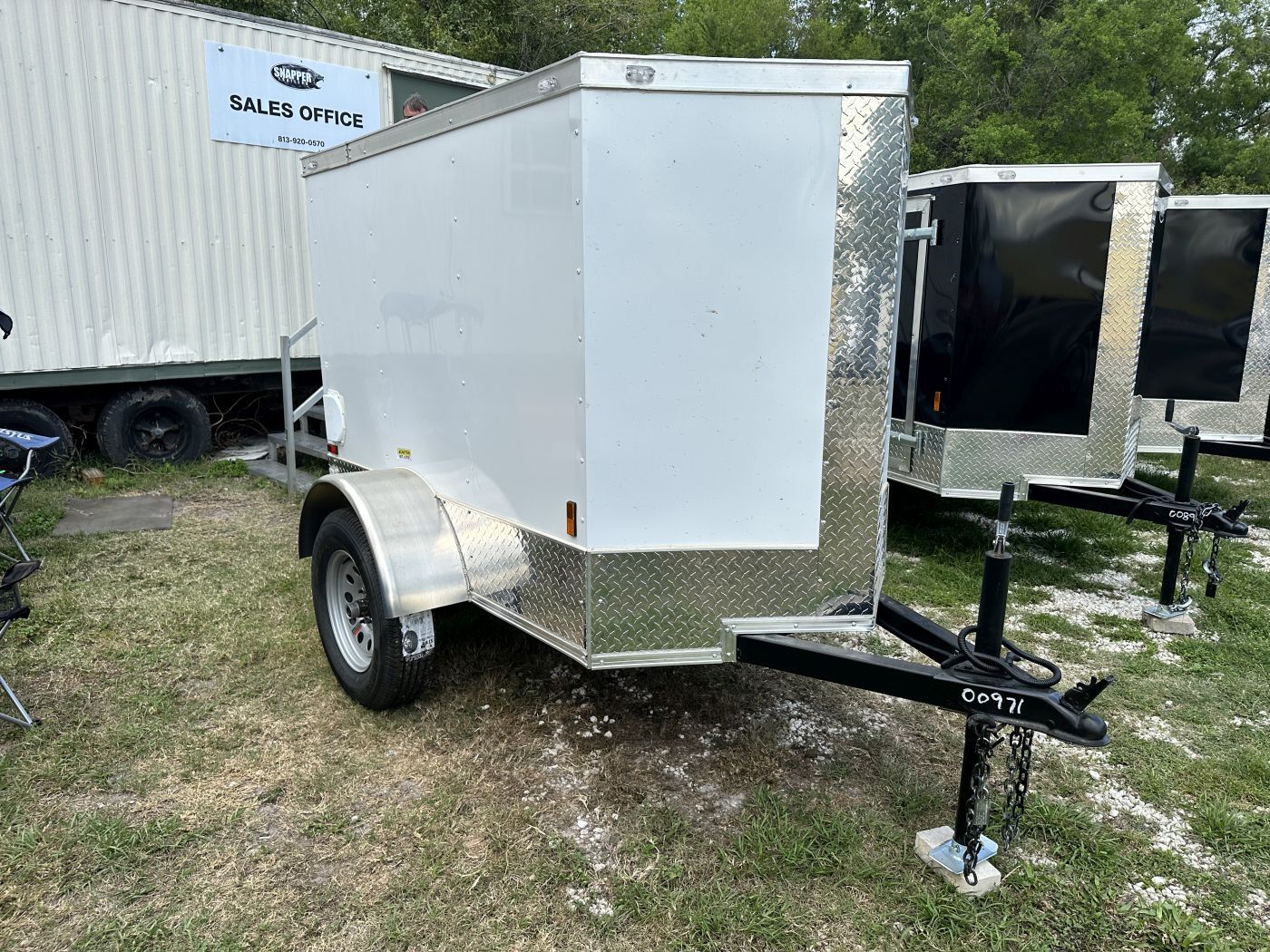 Douglas Trailers 4x6 SA Trailer - White, Rear Swing Door