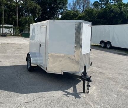 Douglas Trailers 5x8 SA Trailer - White, Ramp, Side Door