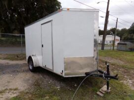 Douglas Trailers 6x14 SA Trailer - White, Ramp, Side Door