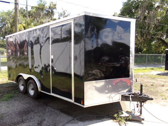 Douglas Trailers 8.5x16 TA Trailer - Black, DD, Side Door