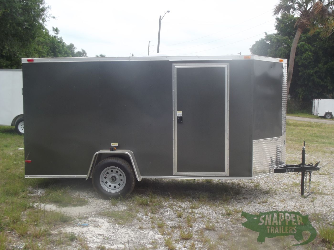 South Georgia Cargo 6x12 SA Trailer - Charcoal Gray, Ramp, Side Door