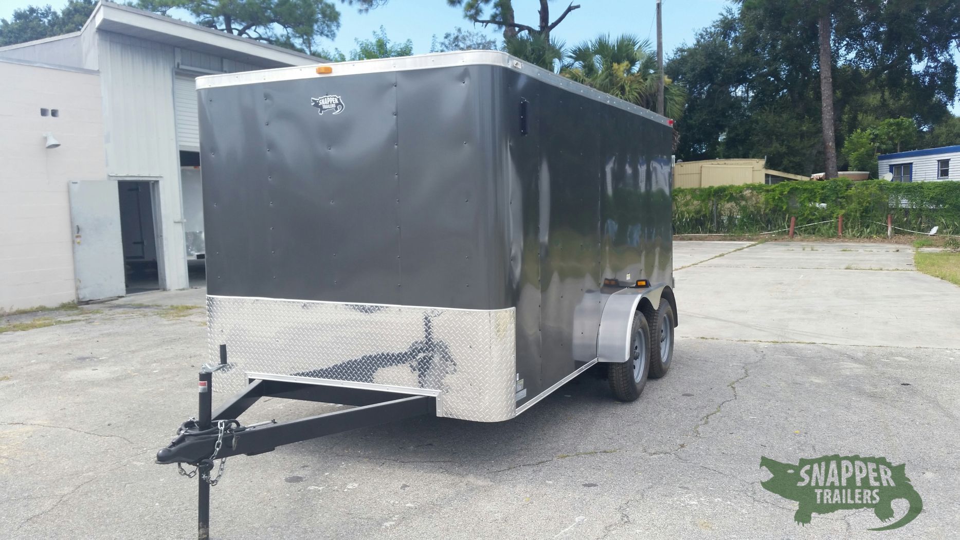 South Georgia Cargo 7x14 TA Trailer - Charcoal Gray, Double Doors, Side Door, Flat Front - Image 2