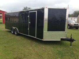 Freedom Trailers 8.5x26 TA Trailer - Black, Ramp, Side Door, D-Rings