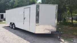 Freedom Trailers 8.5x26 TA Trailer - White, Ramp, Side Door, D-Rings