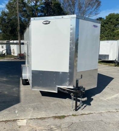 Freedom Trailers 7x14 TA Trailer - White, Double Doors, Side Door, Extra Height