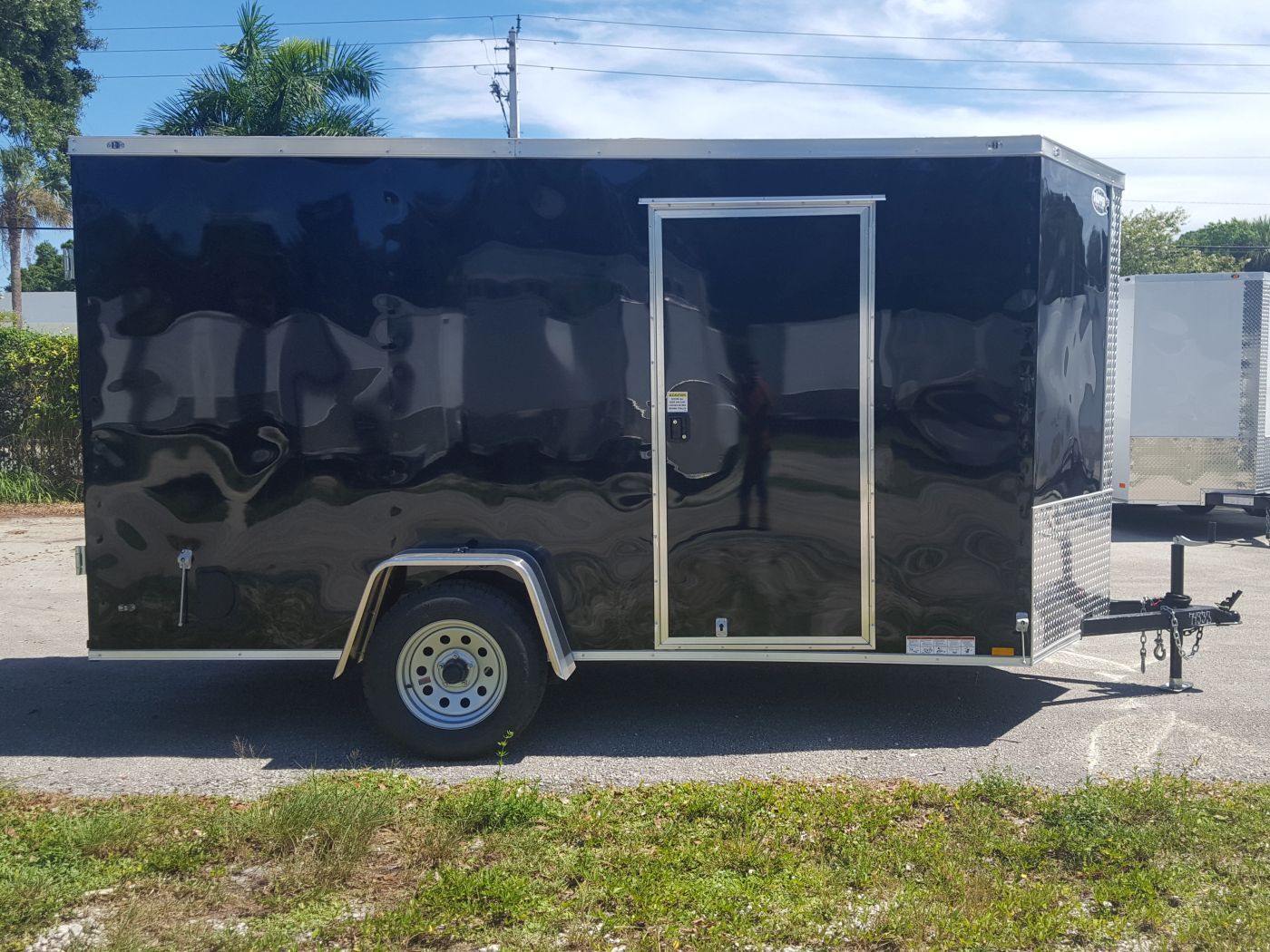 Diamond Cargo 6x10 SA Trailer - Black, Barn Doors, Side Door, Extra Height