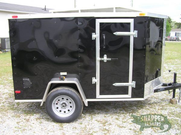 South Georgia Cargo Custom 5x8 SA Trailer - Black, Ramp, Side Door, Side Vents, D-Rings
