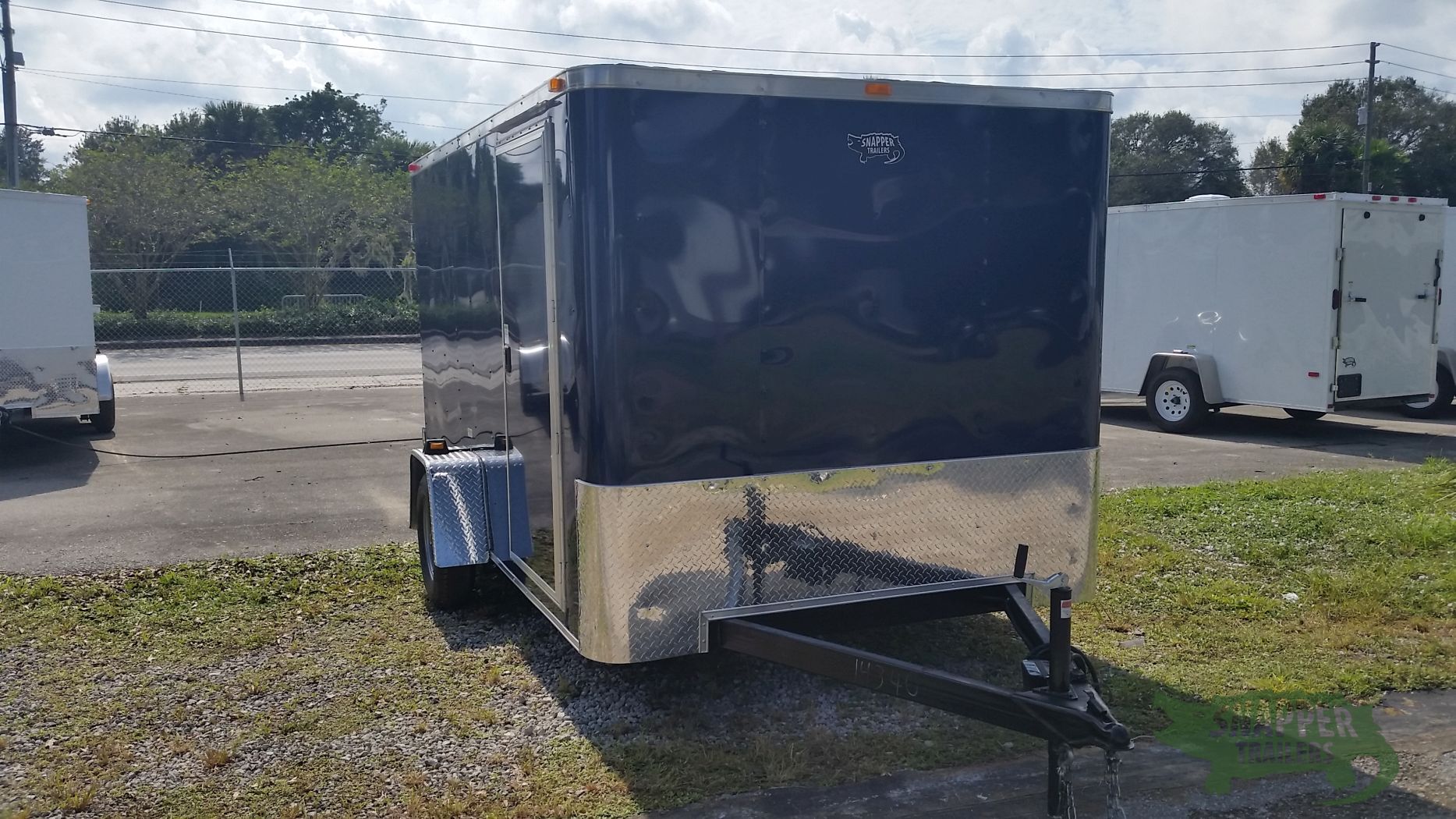 South Georgia Cargo 7x12 SA Trailer - Blue, Double Doors, Side Door, Flat Front, ATP Fenders