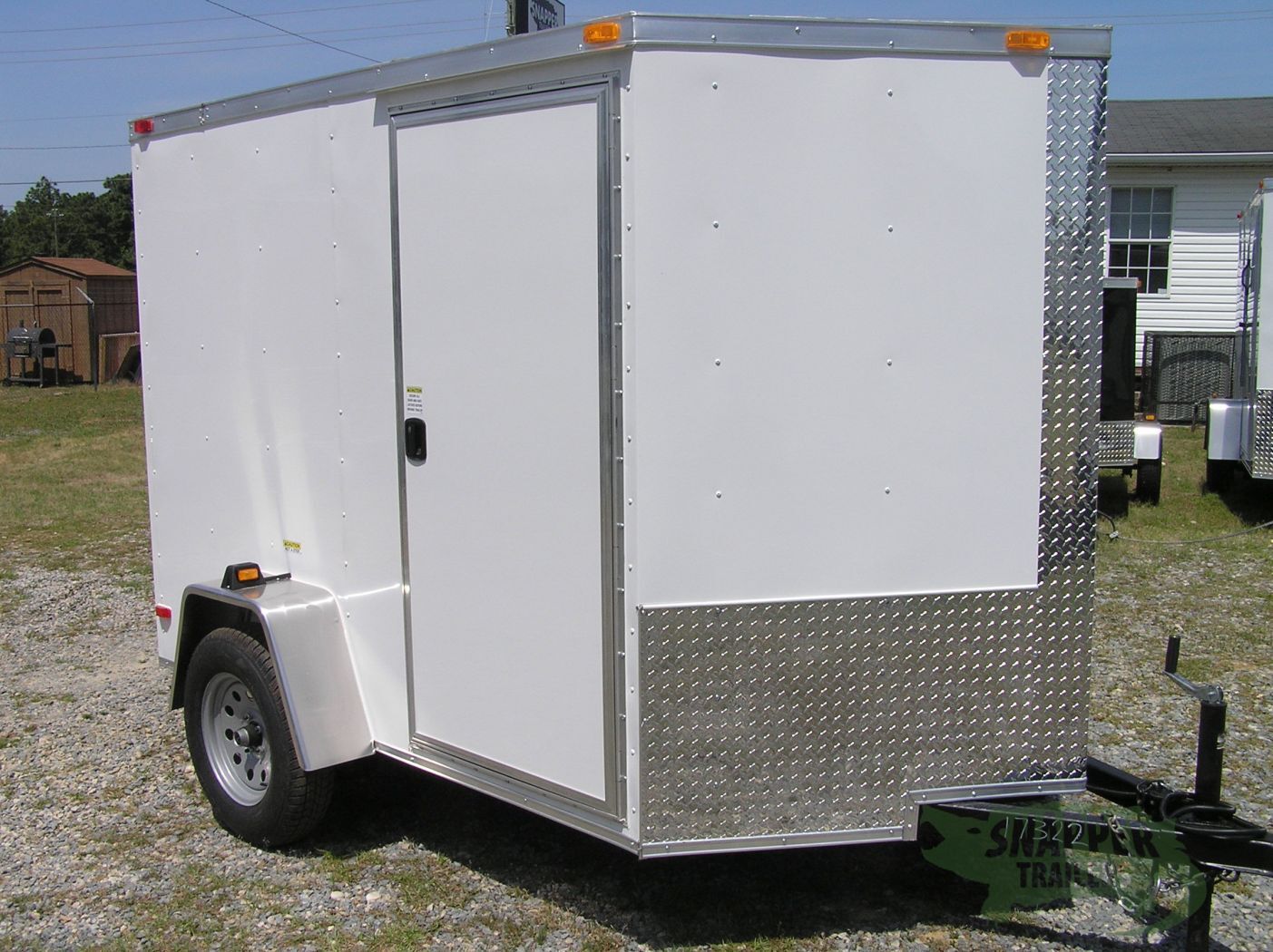 South Georgia Cargo 6x8 SA Trailer - White, Ramp, Side Door, D-Rings