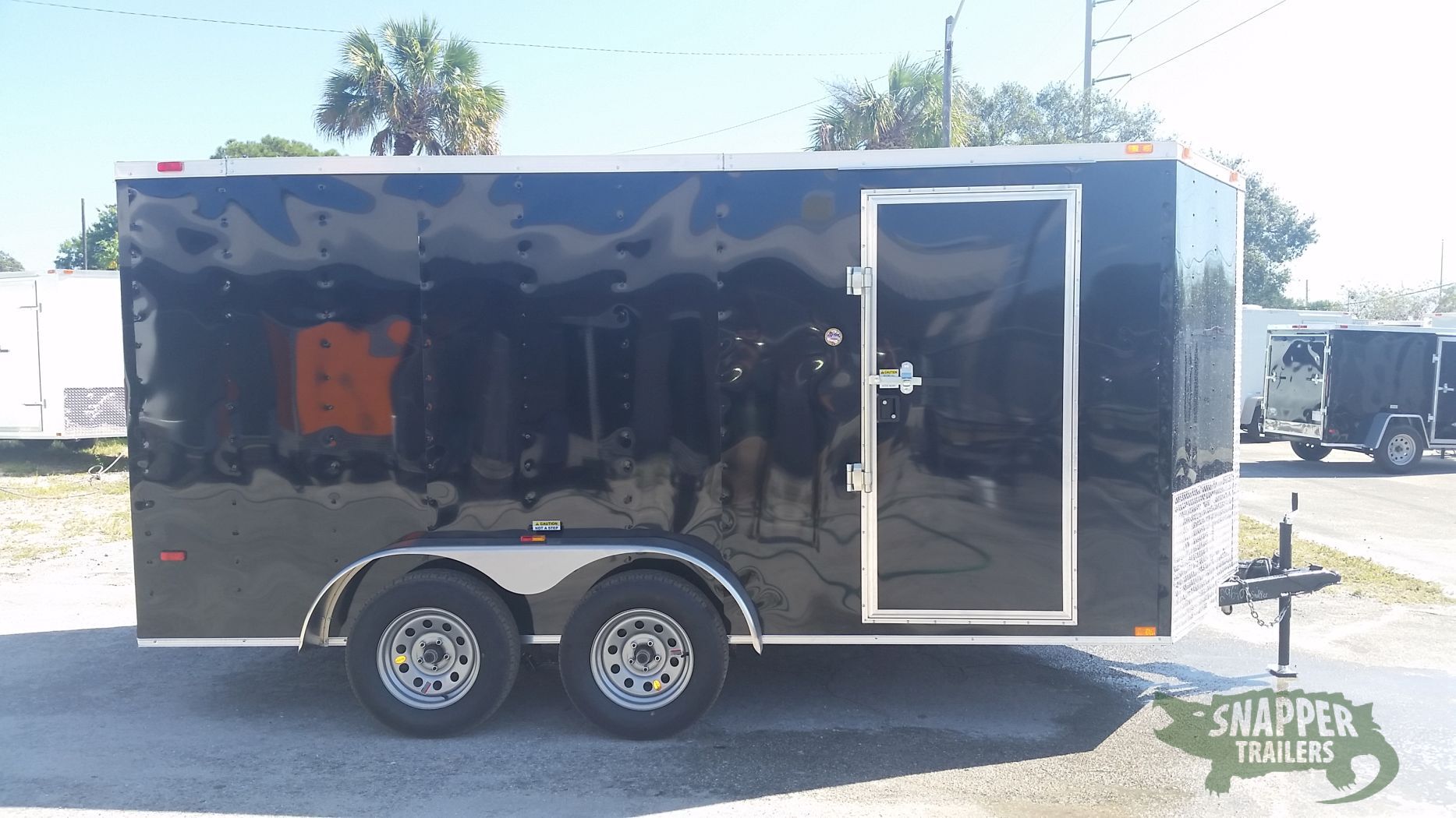 Freedom Trailers 7x14 TA Trailer - Black, Ramp, Side Door, Extra Height