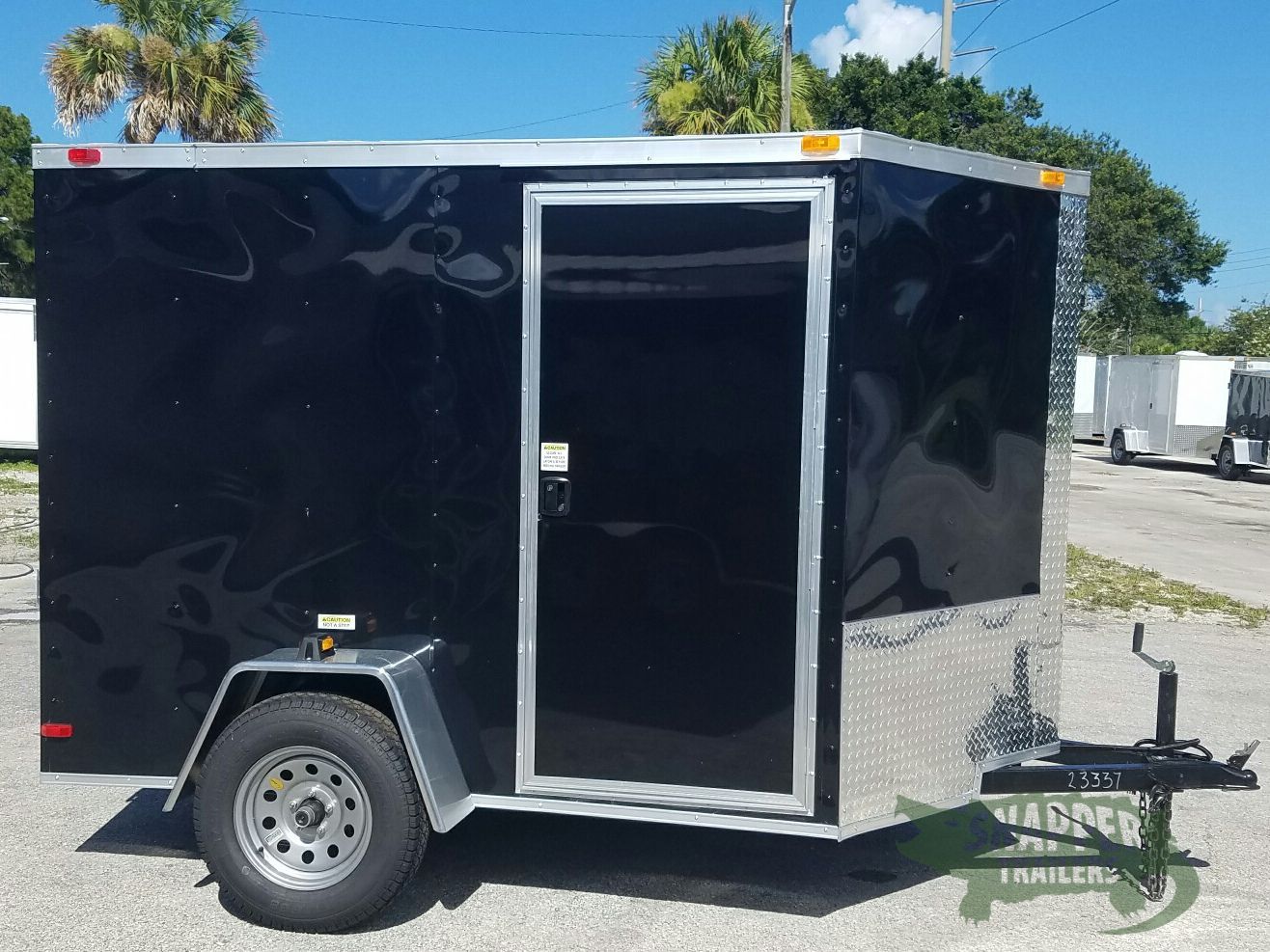 South Georgia Cargo 6x8 SA Trailer - Black, Ramp, Side Door
