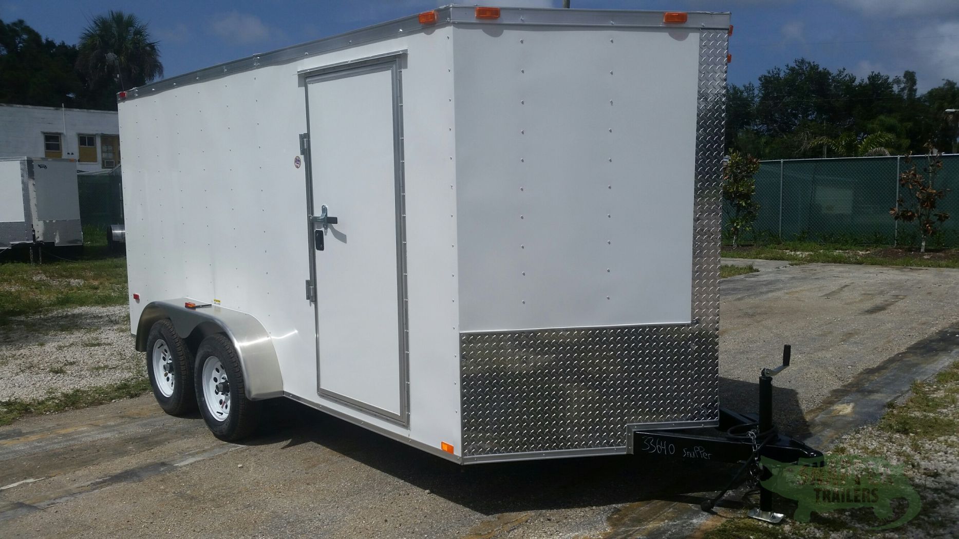 Freedom Trailers 7x14 TA Trailer - White, Ramp, Side Door, Extra Height