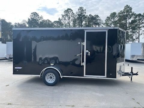 Freedom Trailers 6x14 SA Trailer - Black, Ramp, Side Door, Extra Height