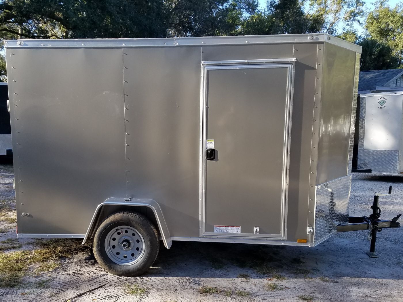 Diamond Cargo 6x10 SA Trailer - Pewter, Ramp, Side Door, Extra Height, Insulated