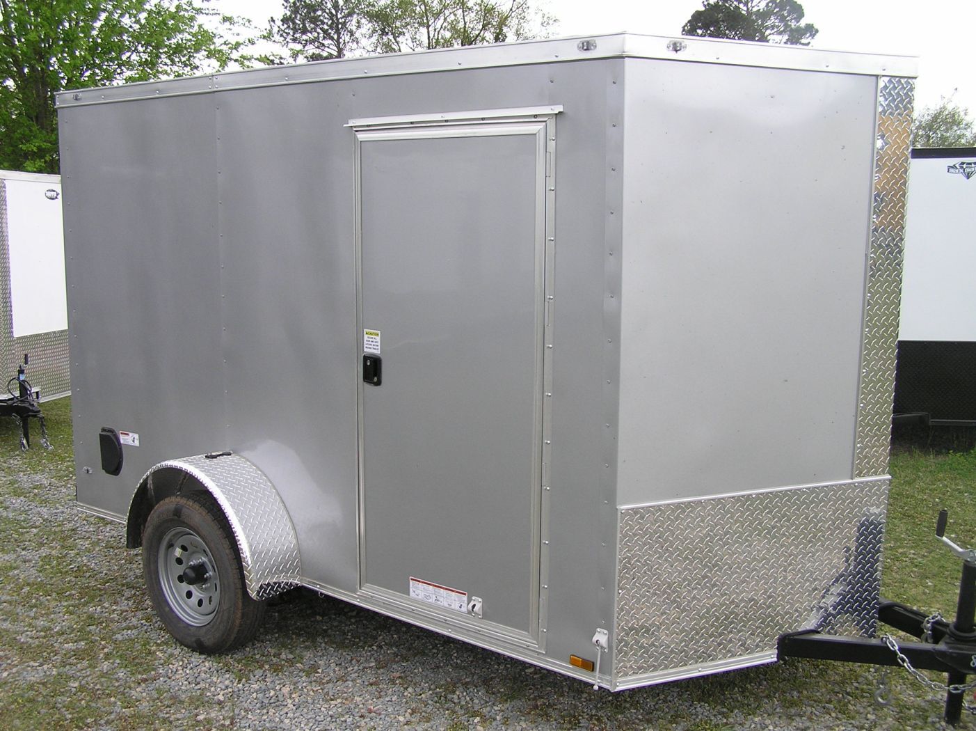 Diamond Cargo 6x10 SA Trailer - Silver Frost, Ramp, Side Door, Extra Height