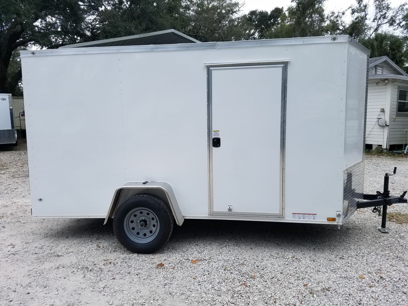 Diamond Cargo 6x12 SA Trailer - White, Ramp, Side Door, Extra Height