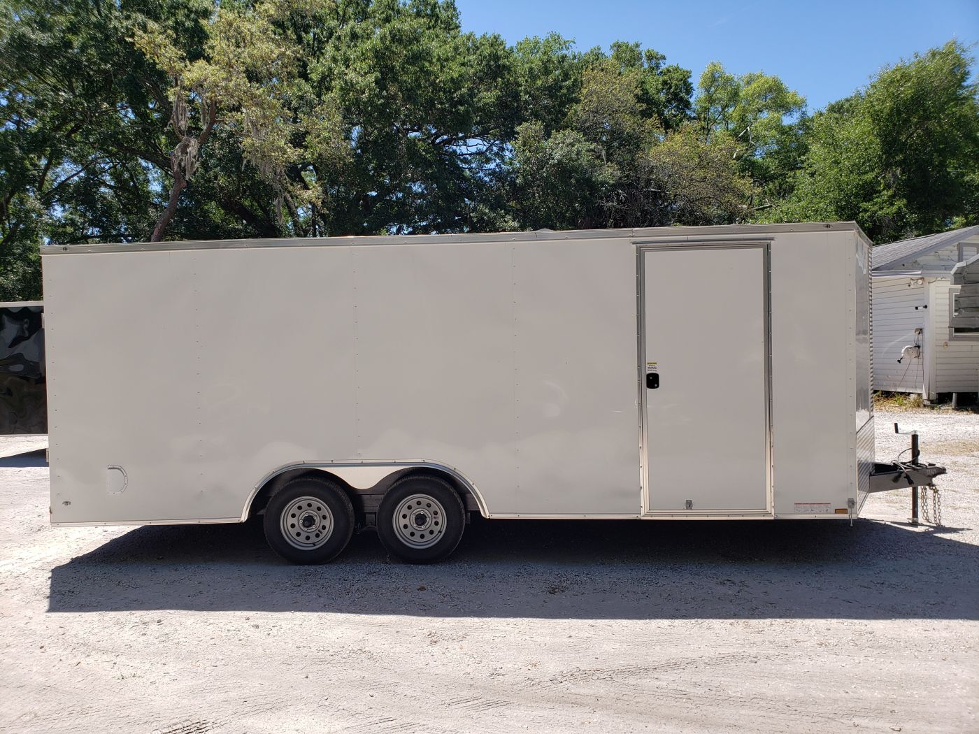 Diamond Cargo 8.5x20 TA Trailer - White, Ramp, Side Door, D-Rings, Insulated Ceiling