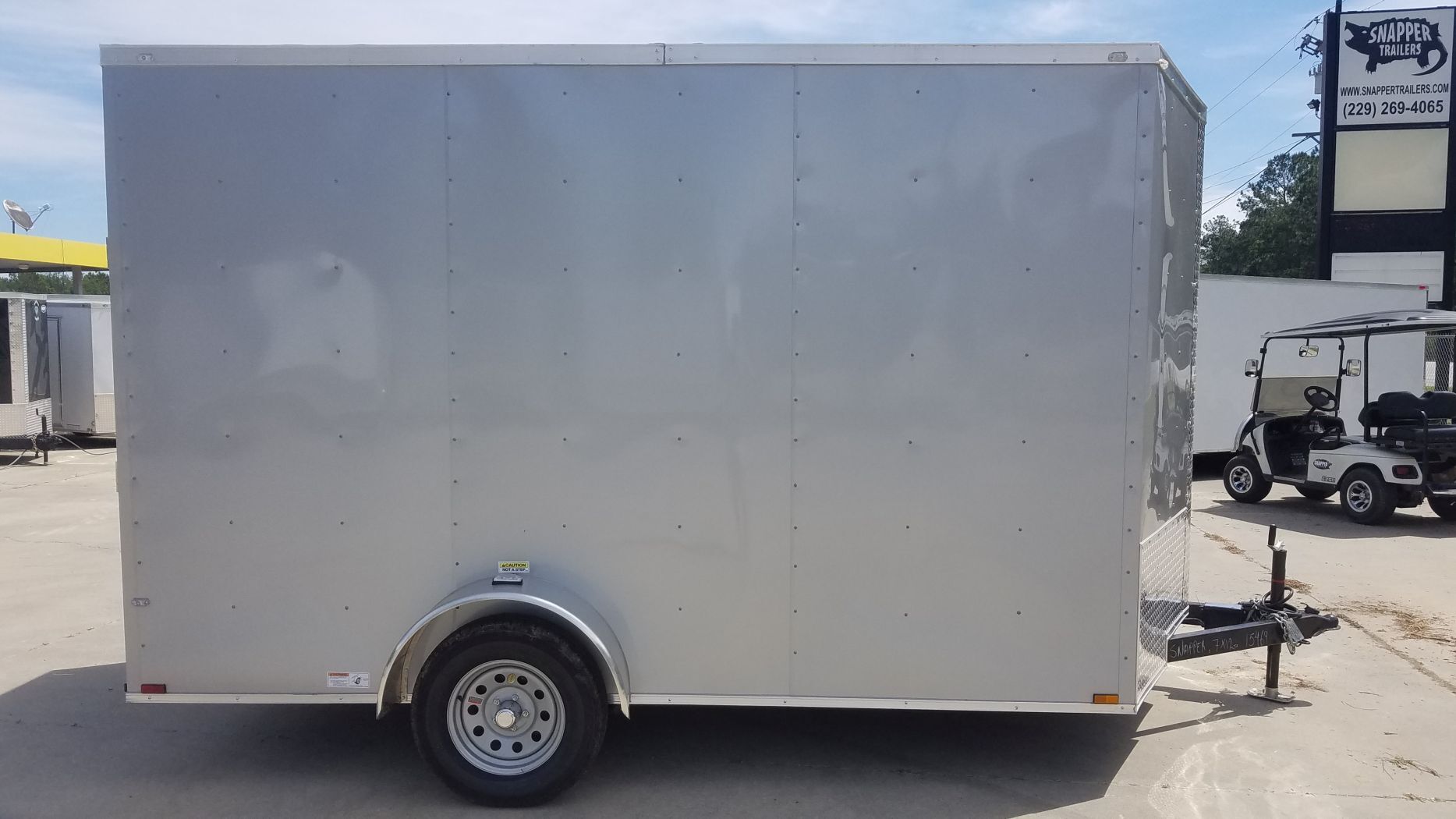 Quality Cargo 7x12 SA Trailer - Silver Frost, Ramp, Brakes, Extra Height