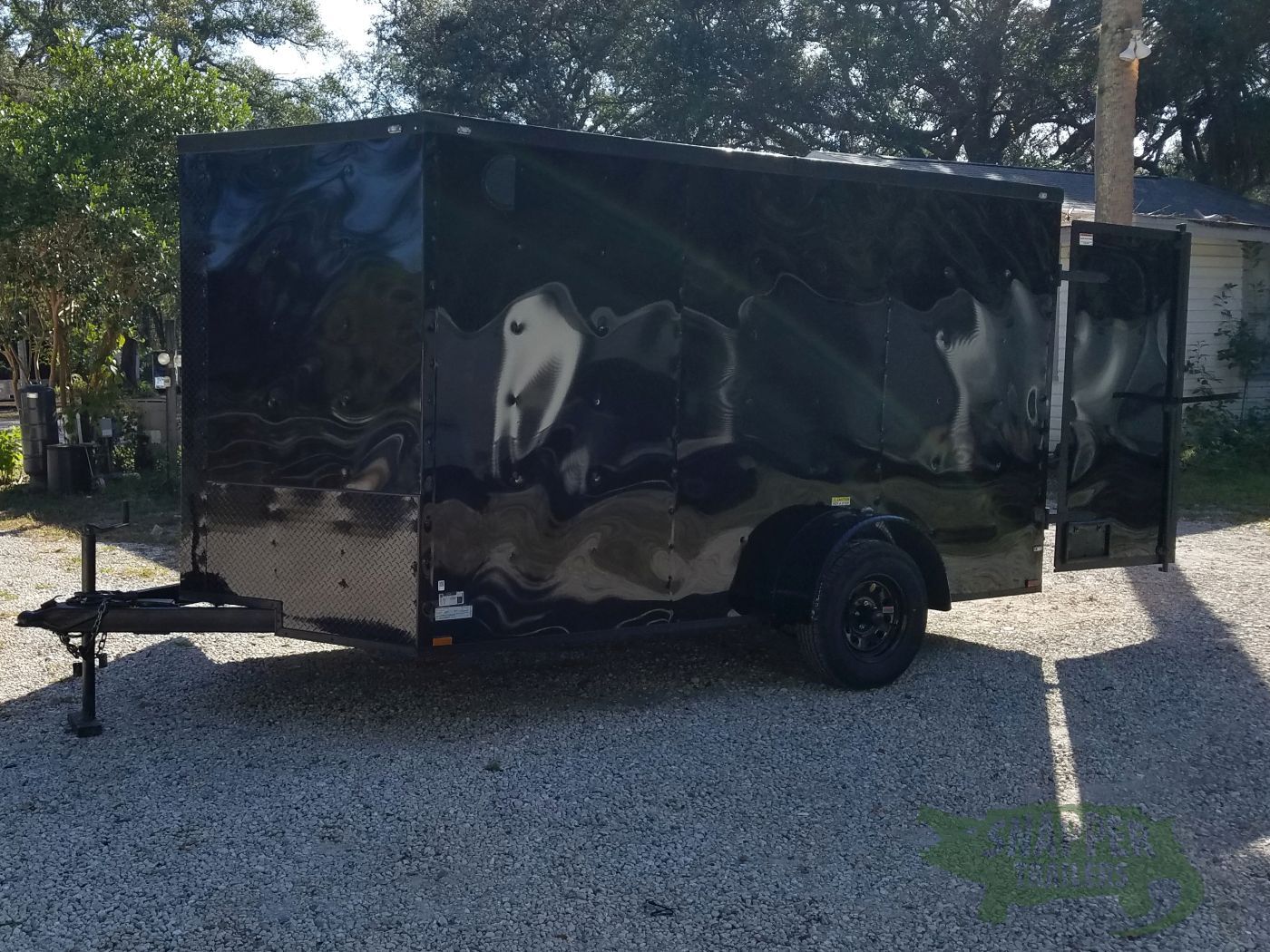 Quality Cargo 7x12 SA Trailer - Black with Blackout Package, Barn Doors, Side Door, Brakes, Extra Height - Image 2