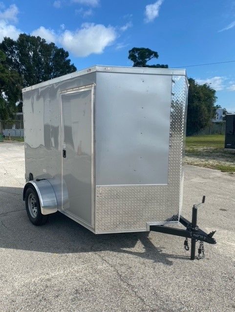 Douglas Trailers 6x8 SA Trailer - White, Ramp