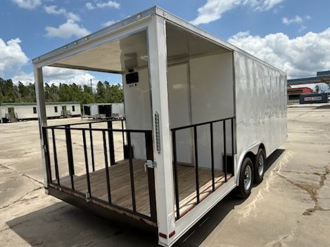 Douglas Trailers  8.5x22TA3L - Wh, R, RV, 6xPorch, Side Dr Rear, 1xPorchWork Light, No Vents, +12 Tongue, Flat Front, 1x1.5 Ceil
