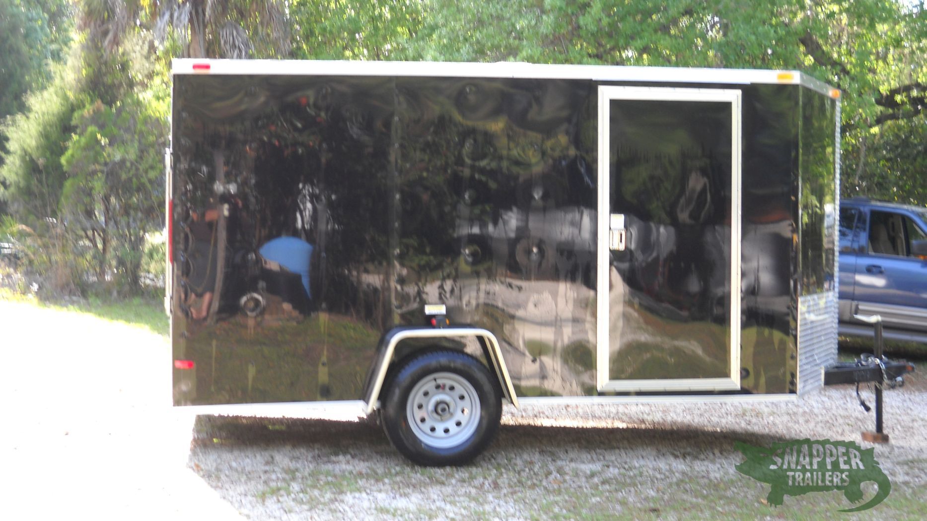 South Georgia Cargo 7x12 SA Trailer - Black, Ramp, Side Door