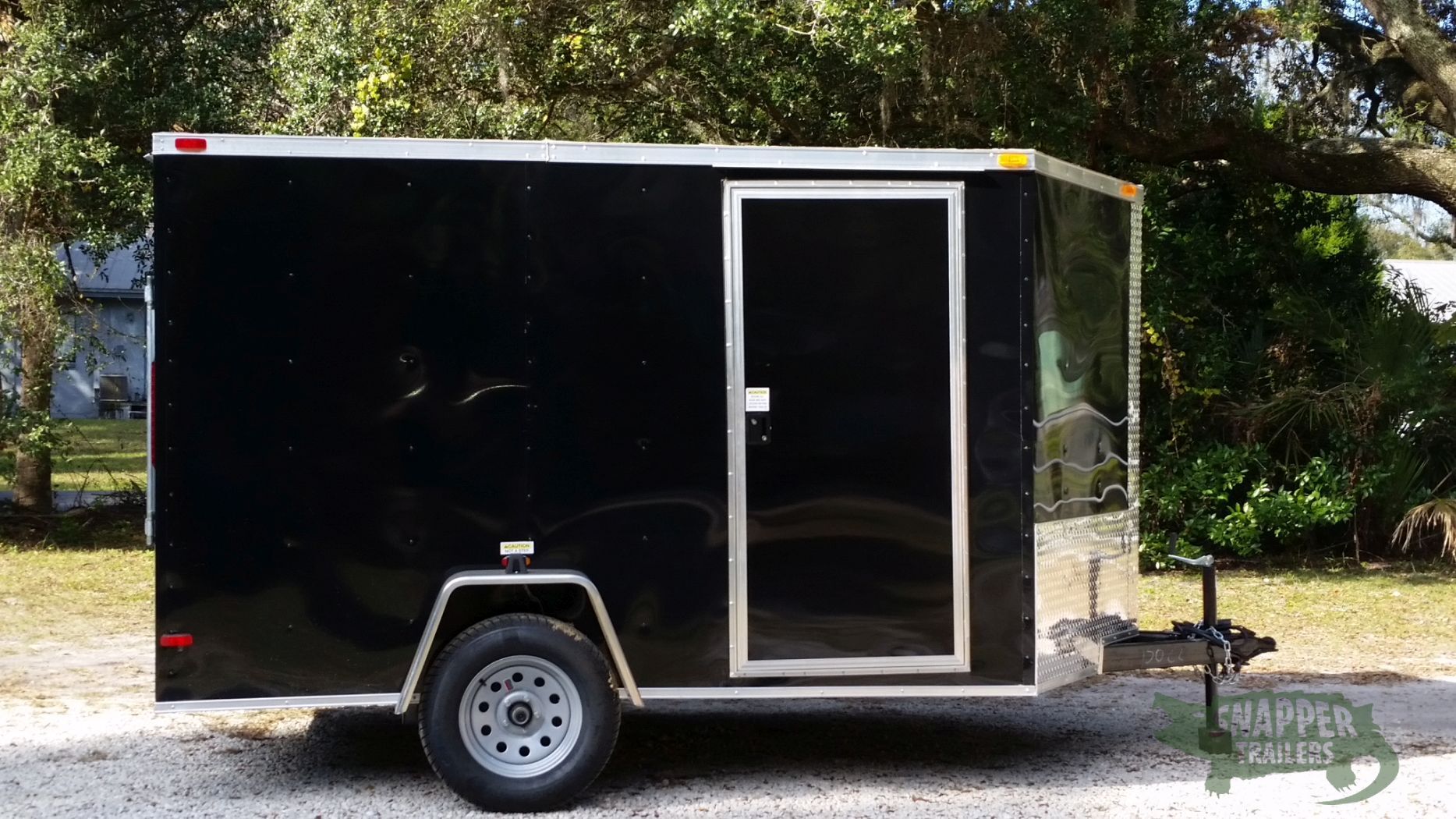 South Georgia Cargo 7x10 SA Trailer - Black, Ramp, Side Door