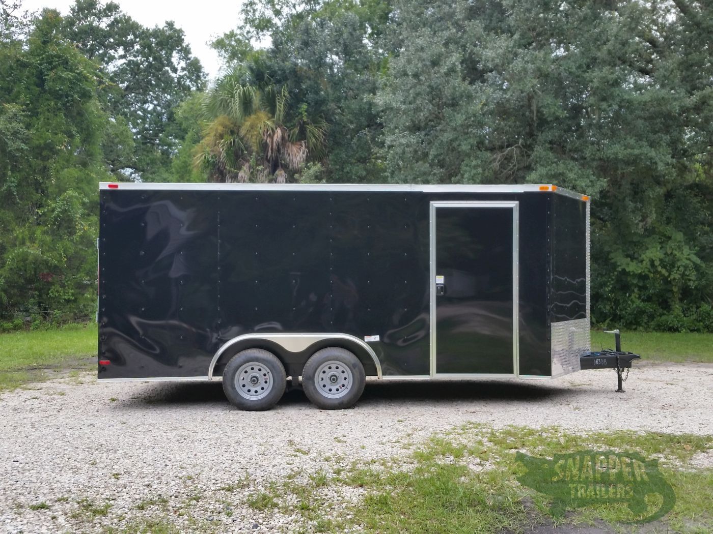 South Georgia Cargo 8.5x16 TA Trailer - Black, Ramp, Side Door