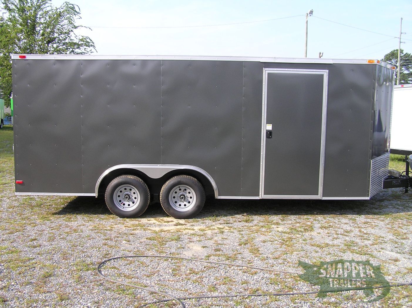 South Georgia Cargo 8.5x18 TA Trailer - Charcoal Gray, Ramp, Side Door