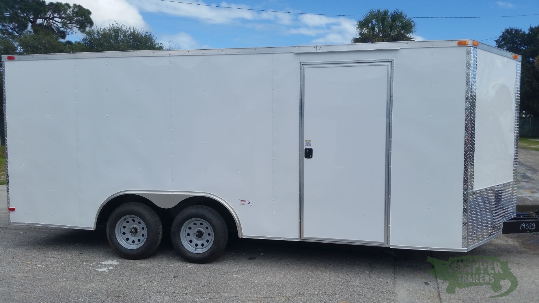 South Georgia Cargo 8.5x18 TA Trailer - White, Ramp, Side Door