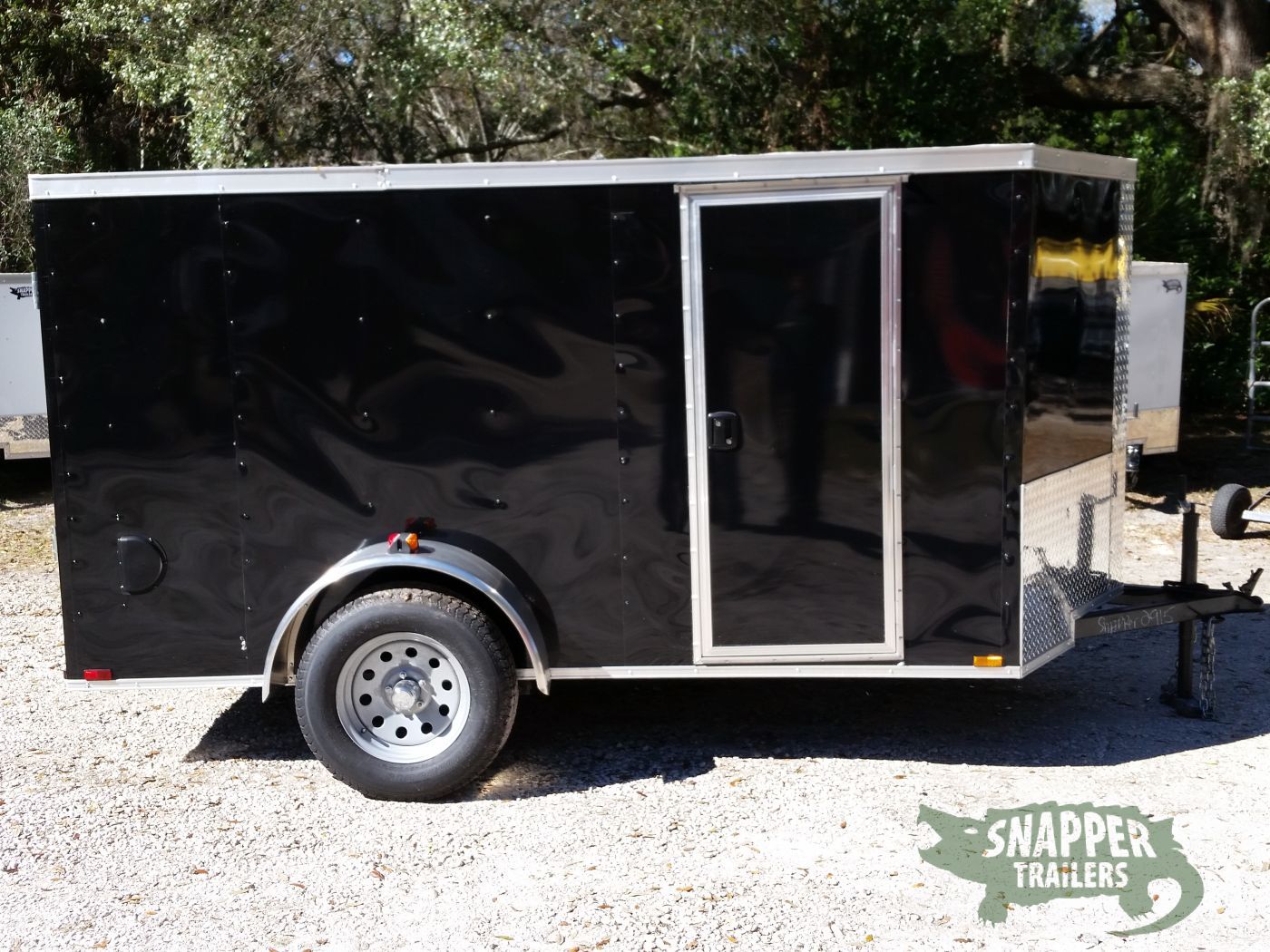 Quality Cargo 5x10 SA Trailer - Black, Ramp, Side Door