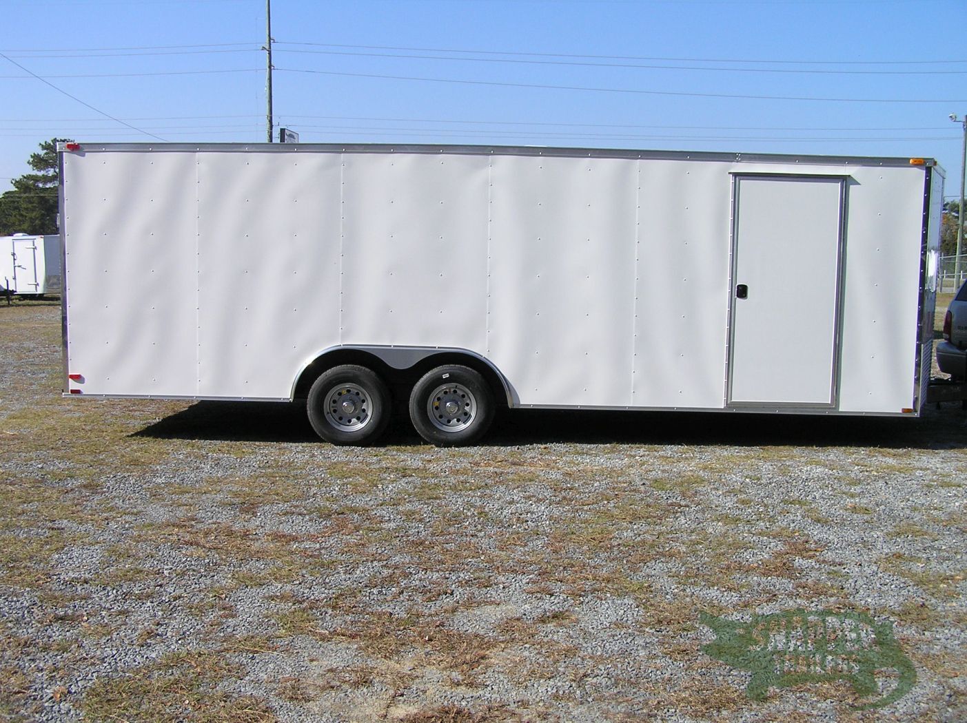 Quality Cargo 8.5x24 TA Trailer - White, Ramp, Side Door, D-Rings, 5K Axles, and Radials