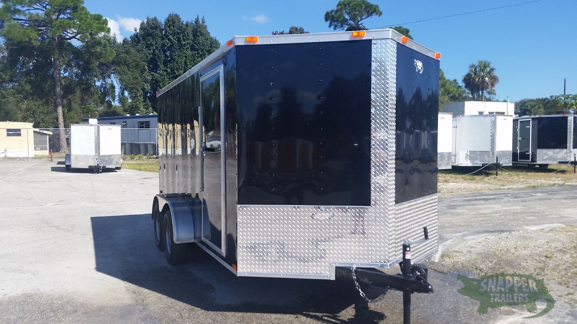 Freedom Trailers 8.5x14 TA Trailer - Black, Ramp, Side Door, D-Rings