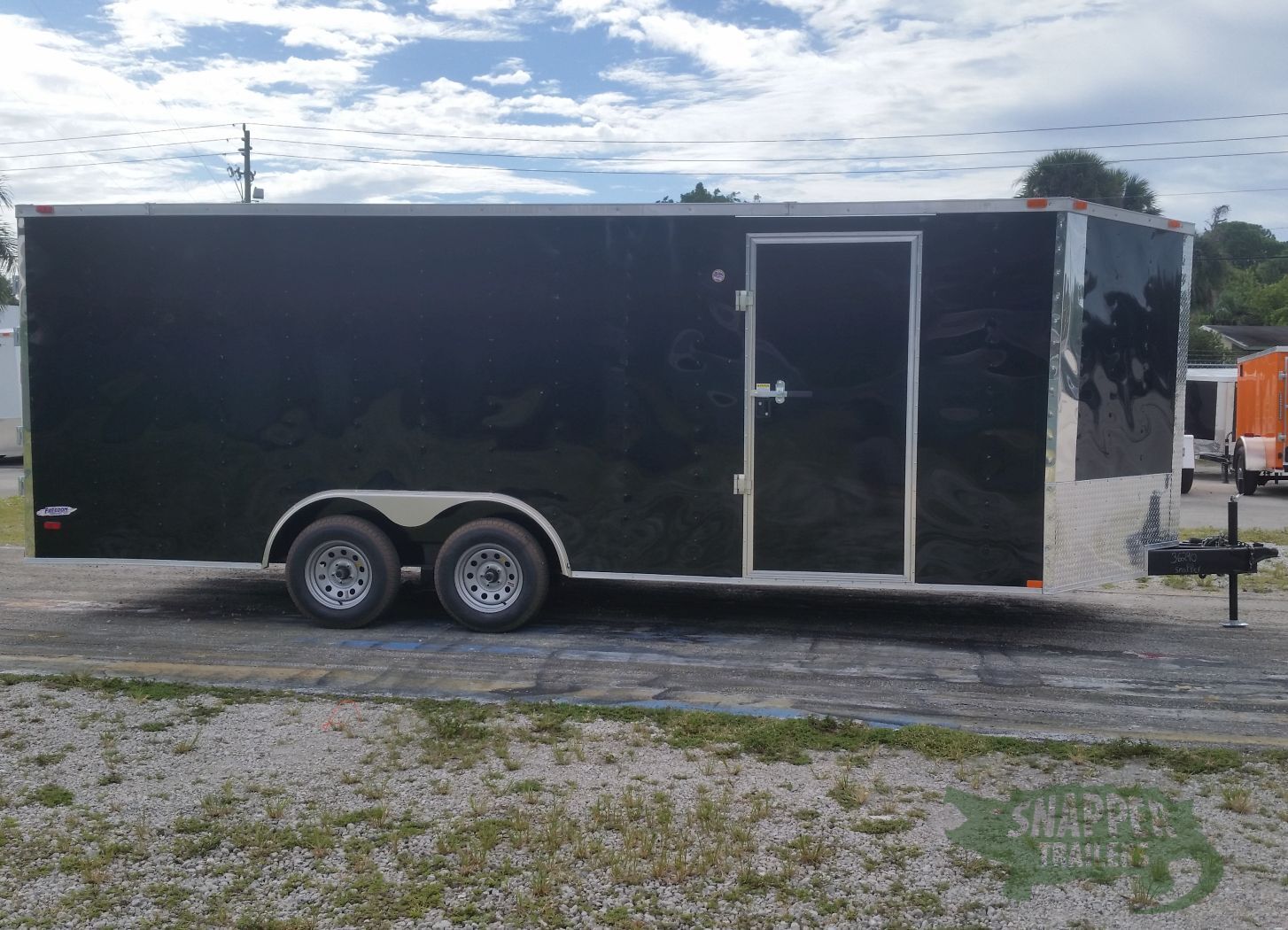 Freedom Trailers 8.5x20 TA Trailer - Black, Double Barn Doors, Side Door, D-Rings