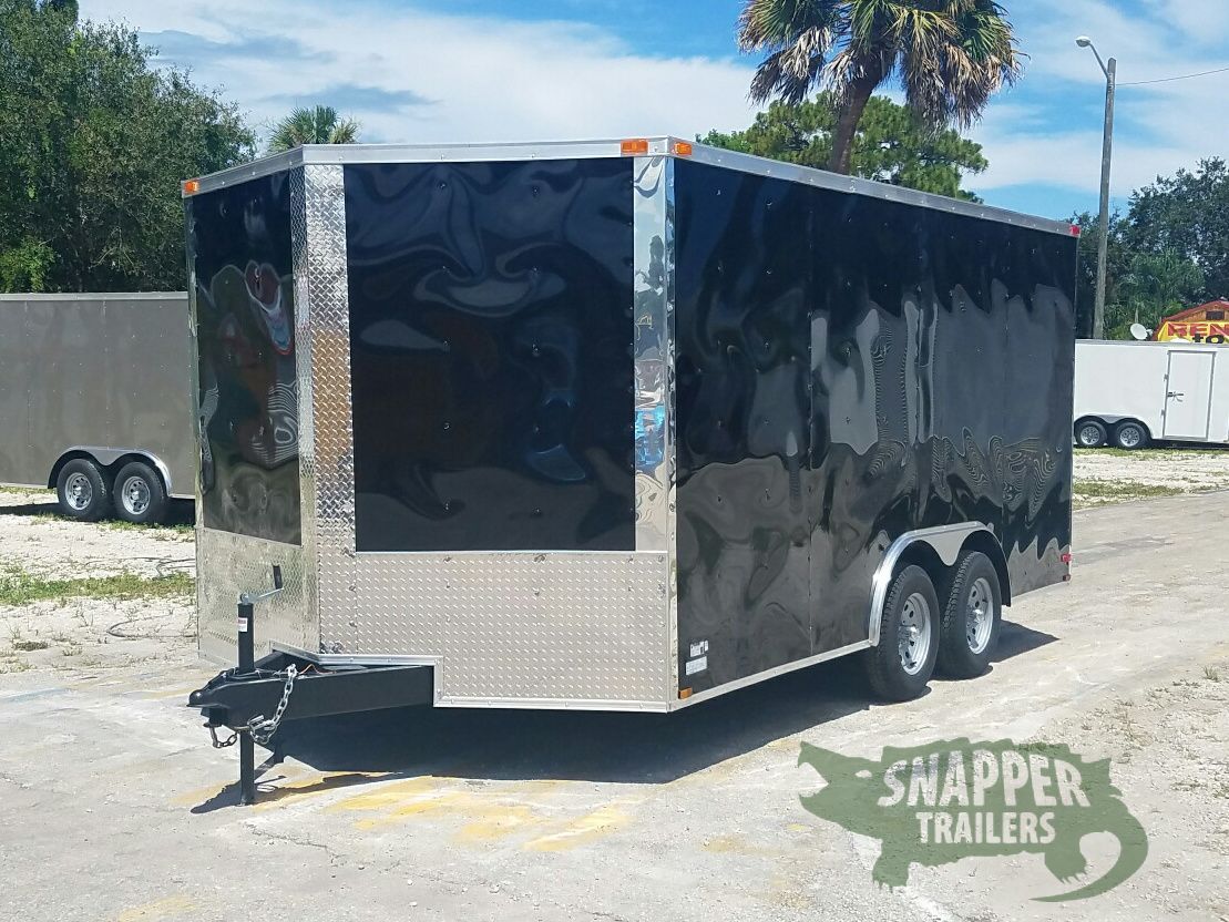 Quality Cargo 8.5x16 TA Trailer - Black, Ramp, Side Door, and D-Rings - Image 2